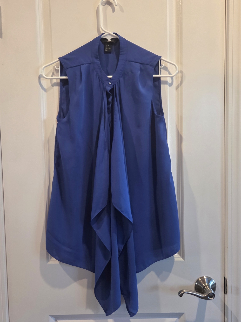 H&M Royal Blue Sleeveless Button Down Blouse